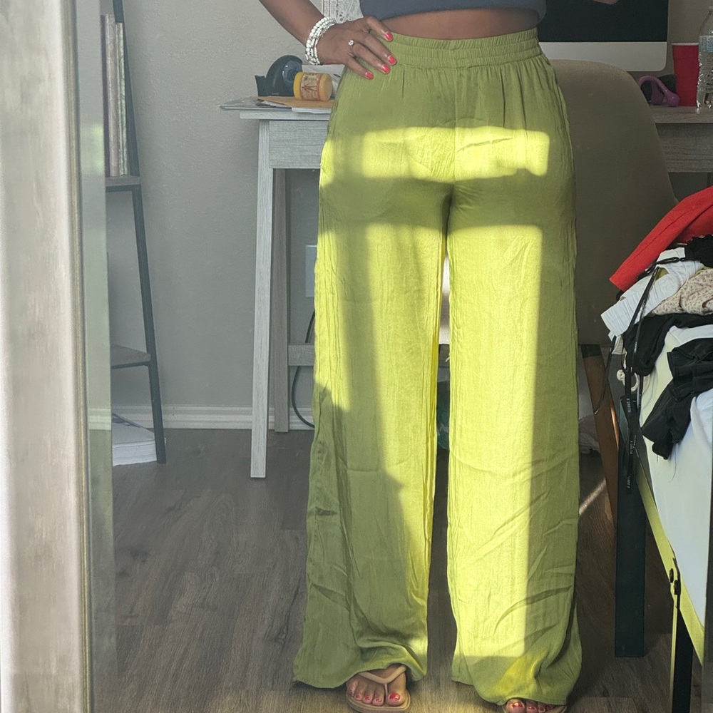 Philosophy Lime Wide-Leg Pants